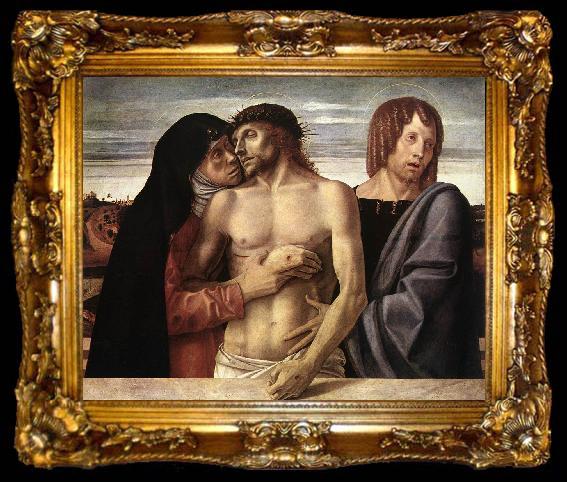 framed  BELLINI, Giovanni Dead Christ Supported by the Madonna and St John (Pieta), ta009-2